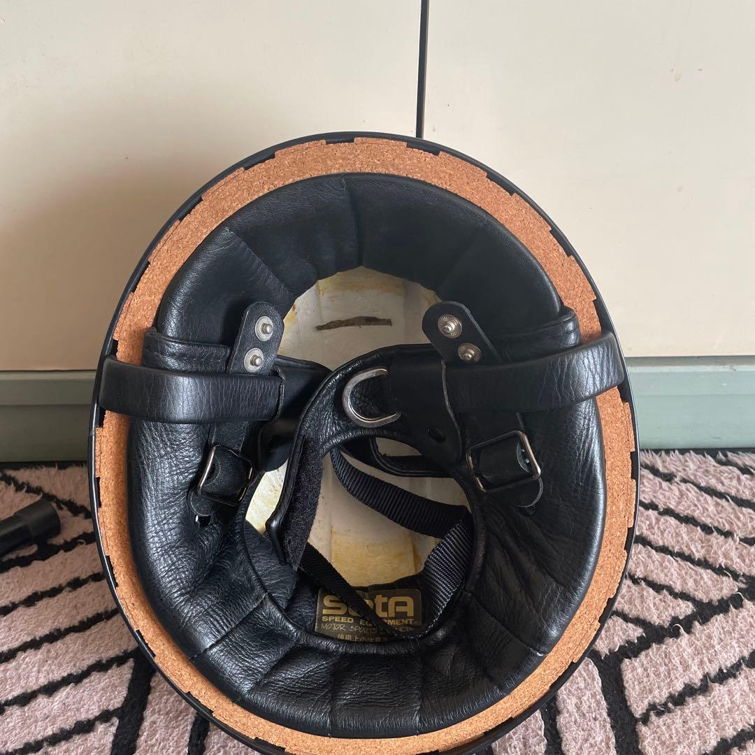 SETAハーフヘルメットレザーマスク　クノー工業　旧車　ヴィンテージ　昭和