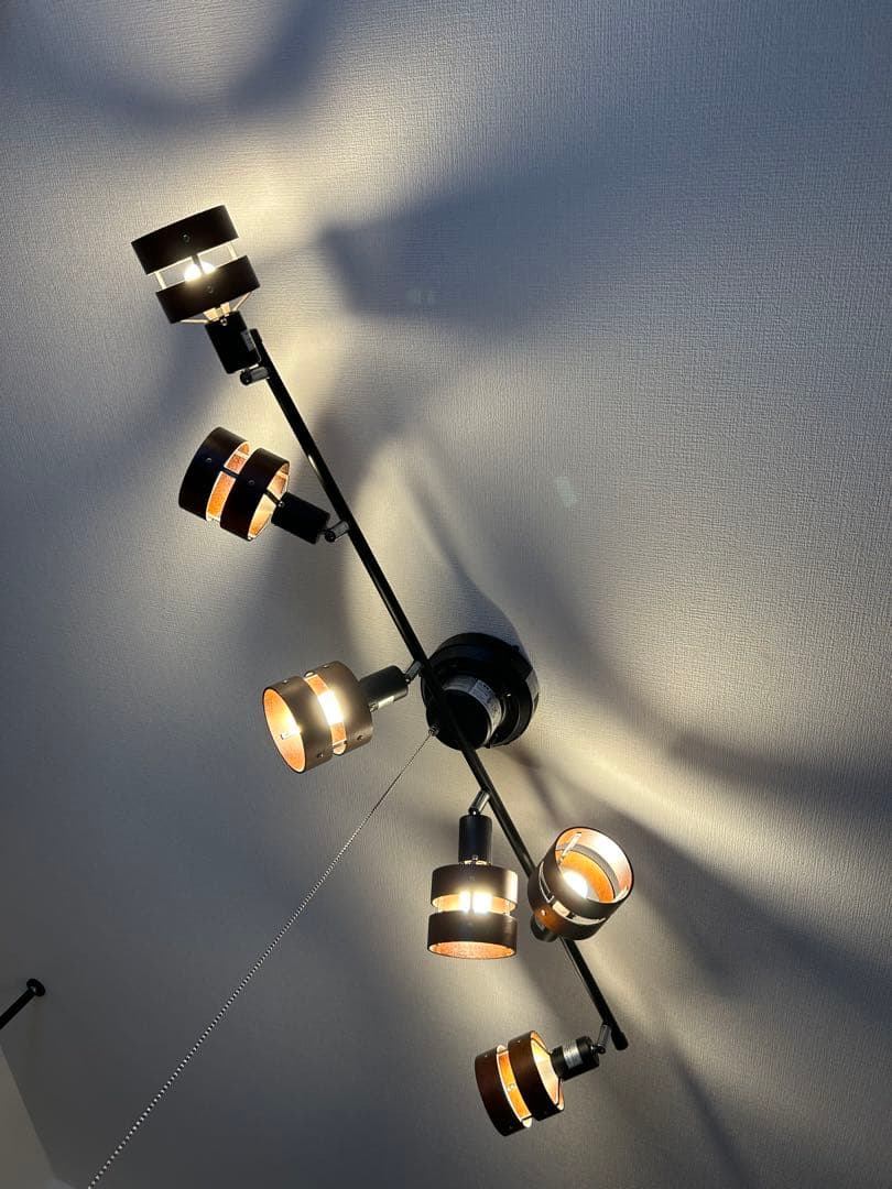 モダン 6灯シーリングライト ブラック・ゴールド