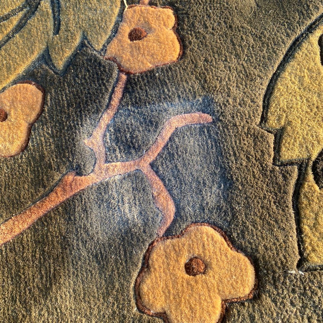 【シルク段通】 大判 カーペット ラグ アンティーク　レトロ