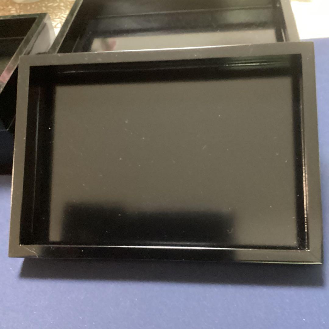 木製黒塗長角八寸と京焼福字香合　珍味入れ　　7セット　　新品未使用