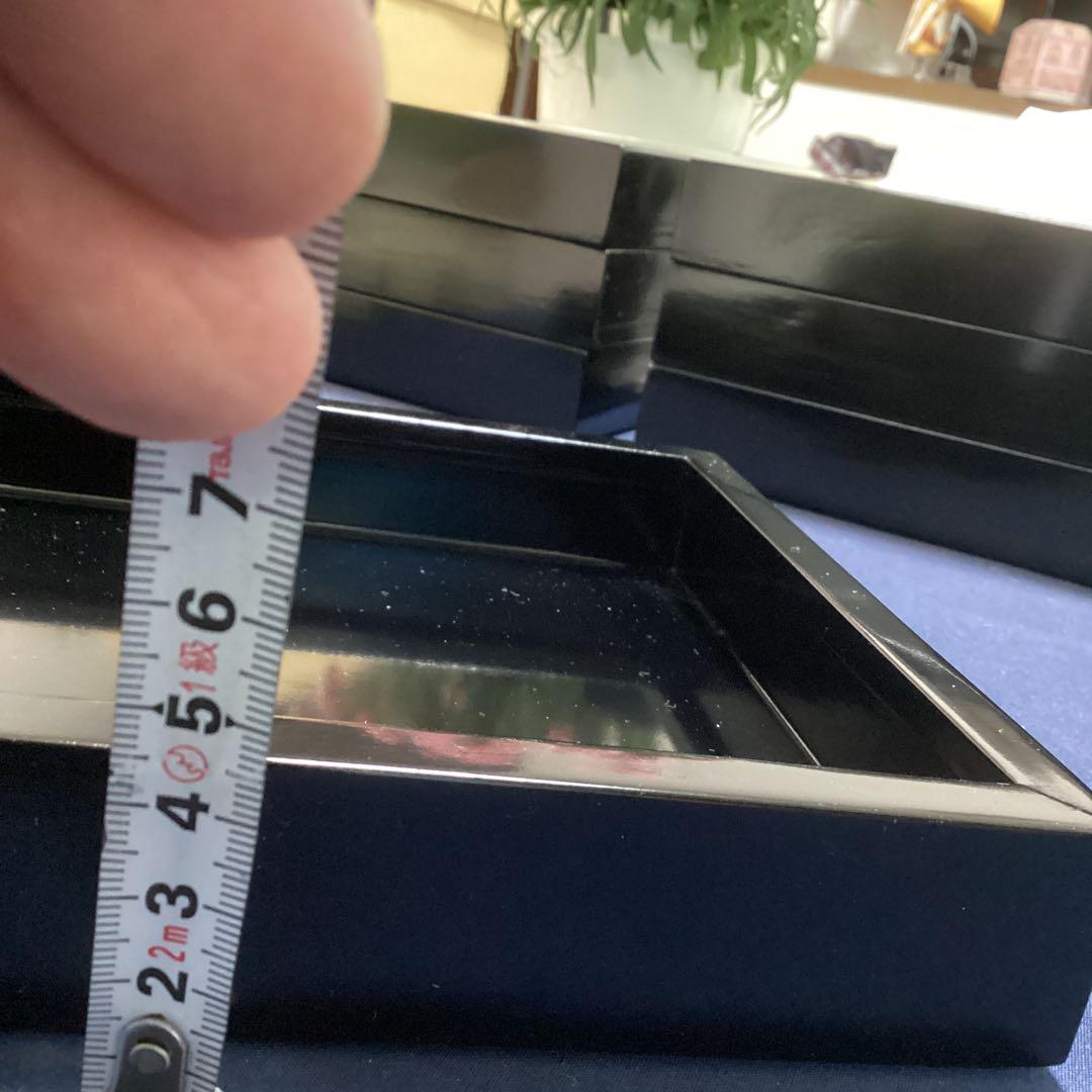 木製黒塗長角八寸と京焼福字香合　珍味入れ　　7セット　　新品未使用