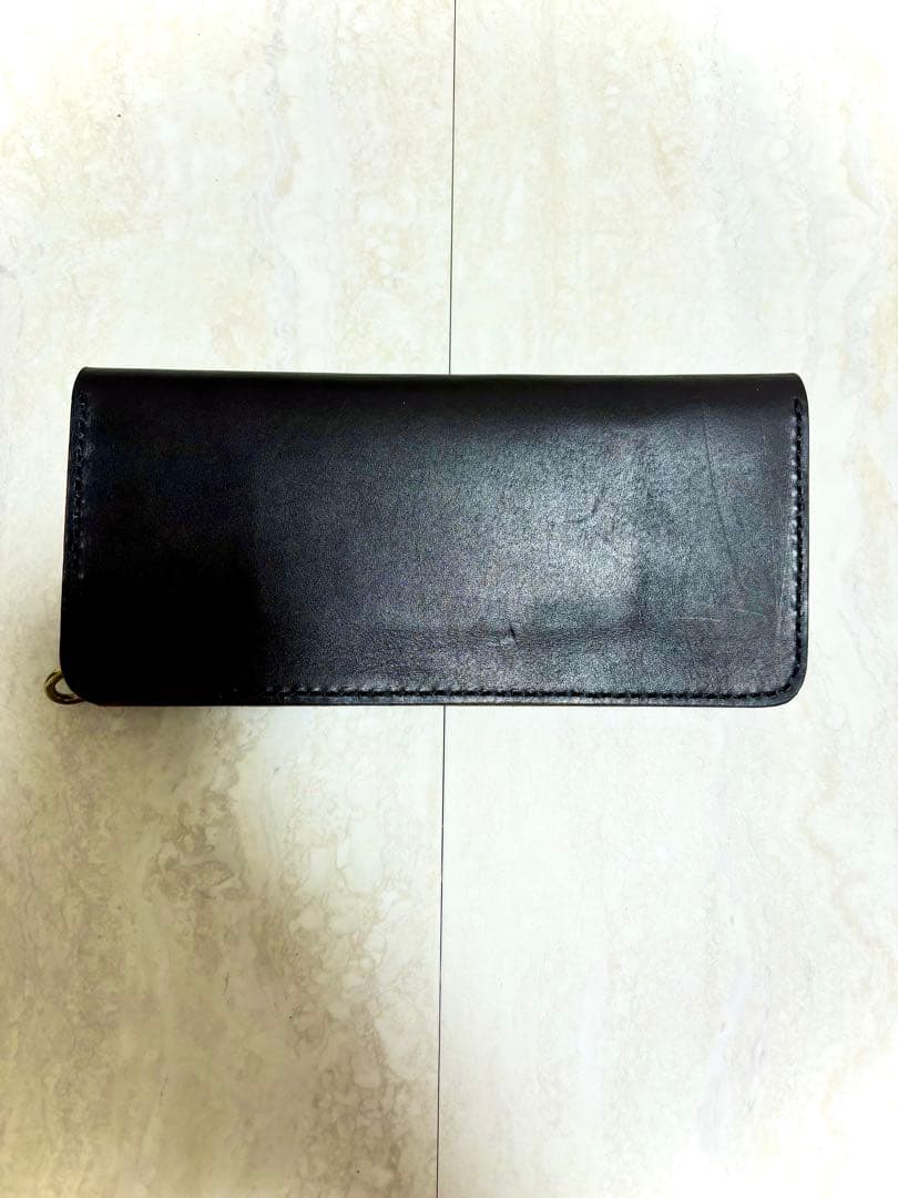 トラッカーウォレット　三層　茶芯　レザークラフト　ハンドメイド