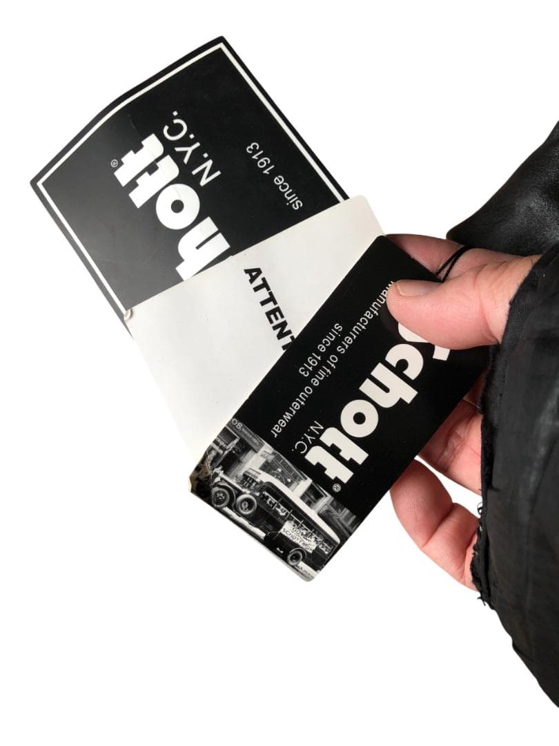 [訳あり]新品 Schott シングルライダースレザージャケット ブラック/XL