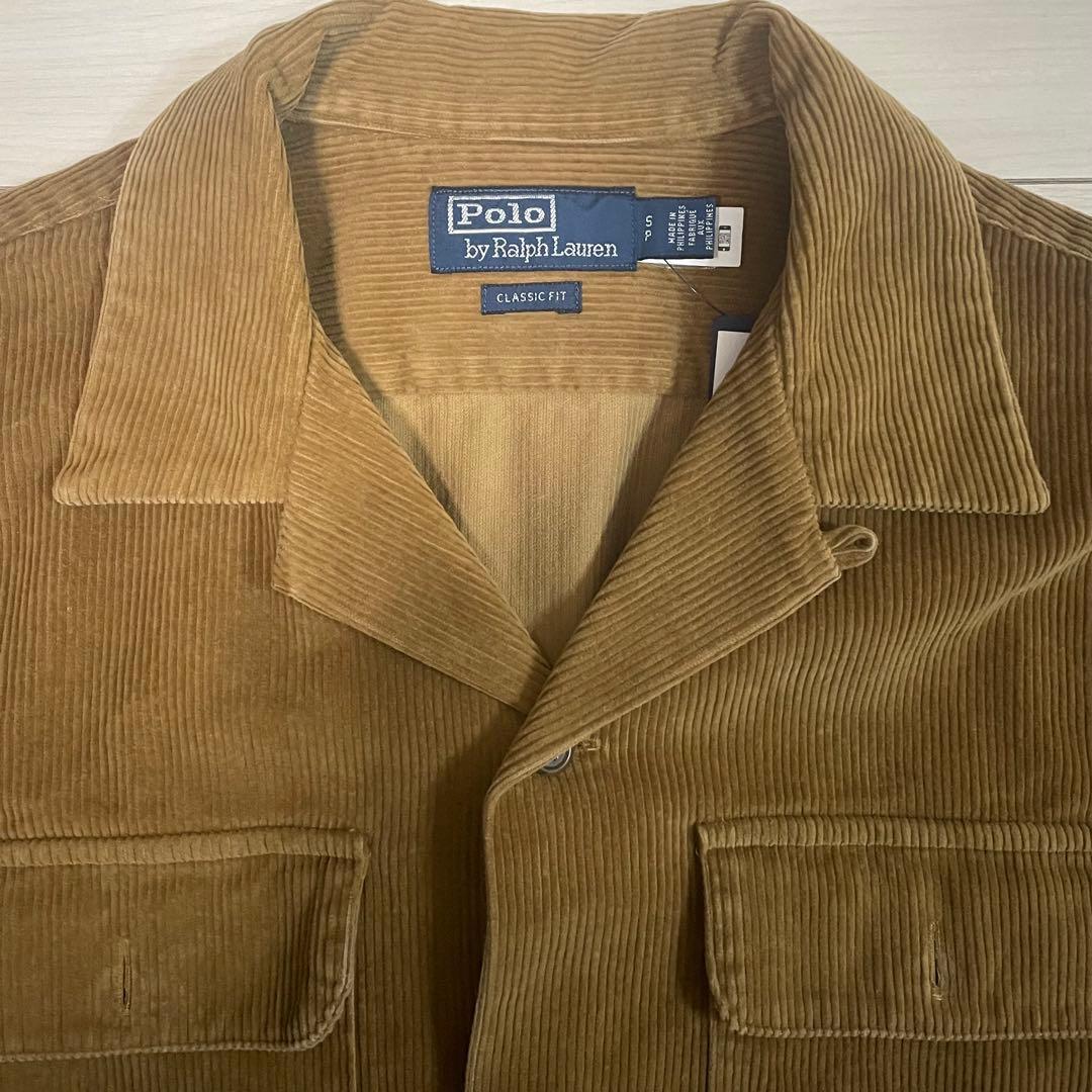 ポロラルフローレン　コーデュロイ開襟シャツ　ブラウン