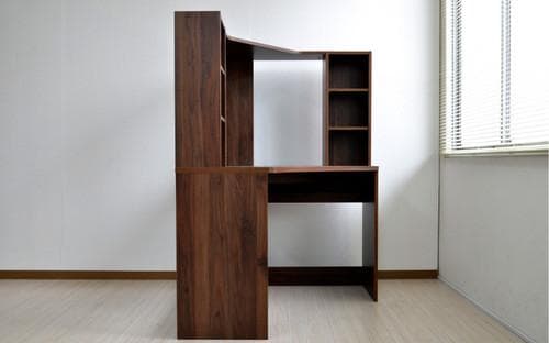 【新品・送料無料】パソコンデスク L字型 コーナー 机 ブラウン 北欧風