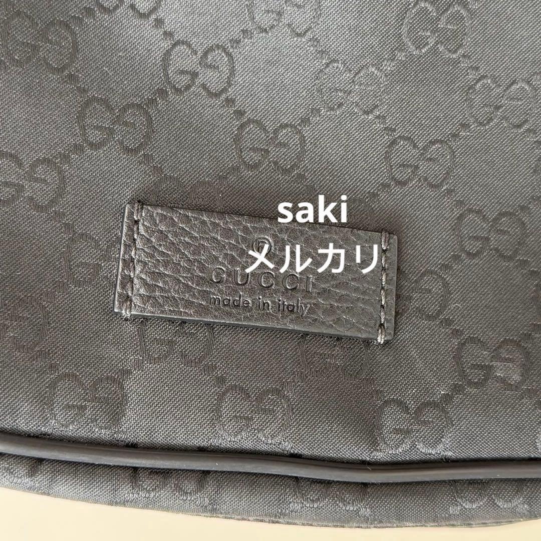 GUCCI グッチ GGキャンバス スリングバッグ ボディバッグ ブラック 黒