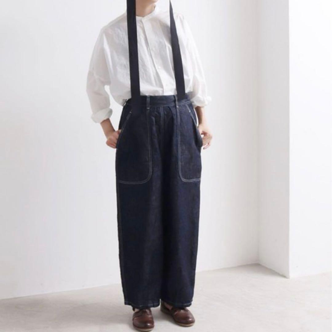 パンツ yuni Cotton Linen denim cocoon pants M