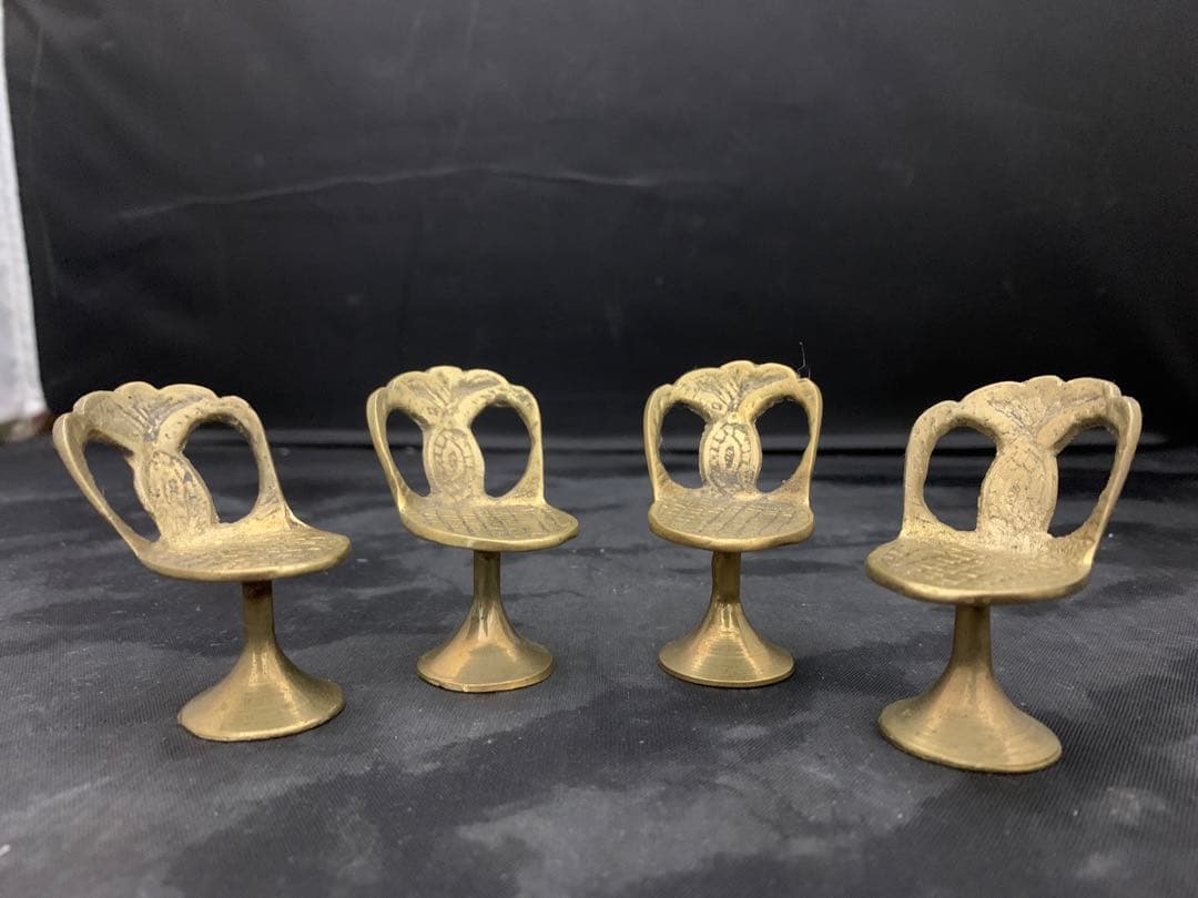 アンティーク　真鍮　ミニチュア　テーブル　チェア　ゴブレット　ポット　まとめ売