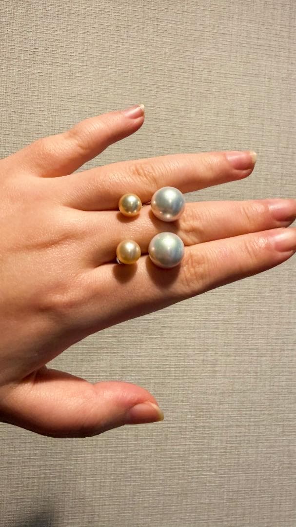 【新作】2WAY 南洋金真珠×大粒エジソンパール ピアス 18kGP 贅沢品
