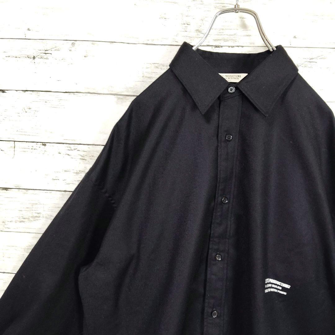 【カシミヤ】クーティープロダクション　ロゴ刺繍オーバサイズウールシャツ　大きい