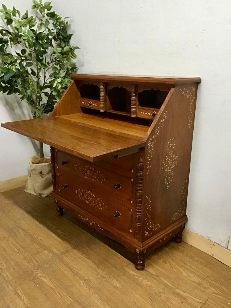 モフ☆管369☆ヨーロピアンヴィンテージ☆象嵌細工☆ライティングビューロー