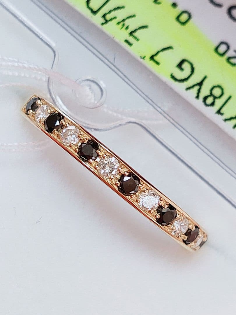 新作 未使用品 k18 天然ダイヤモンド ブラックダイヤモンド リング