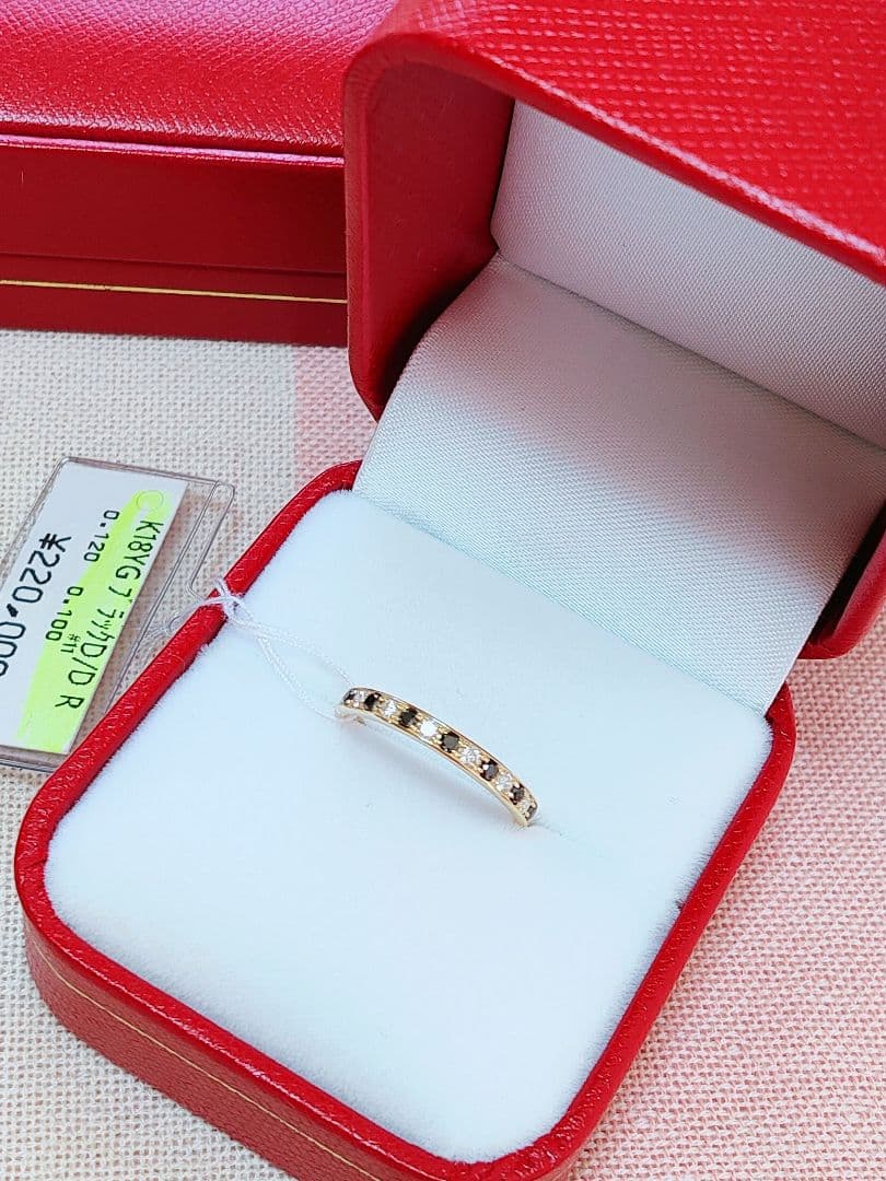 新作 未使用品 k18 天然ダイヤモンド ブラックダイヤモンド リング