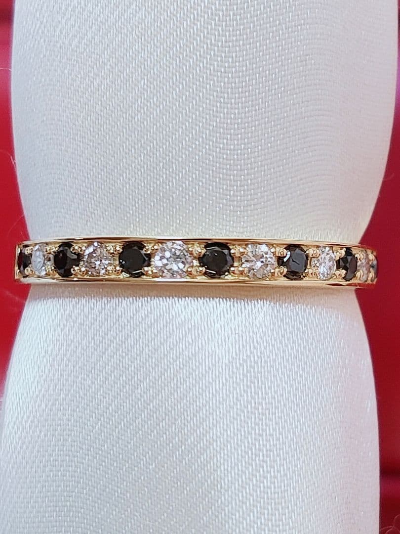 新作 未使用品 k18 天然ダイヤモンド ブラックダイヤモンド リング