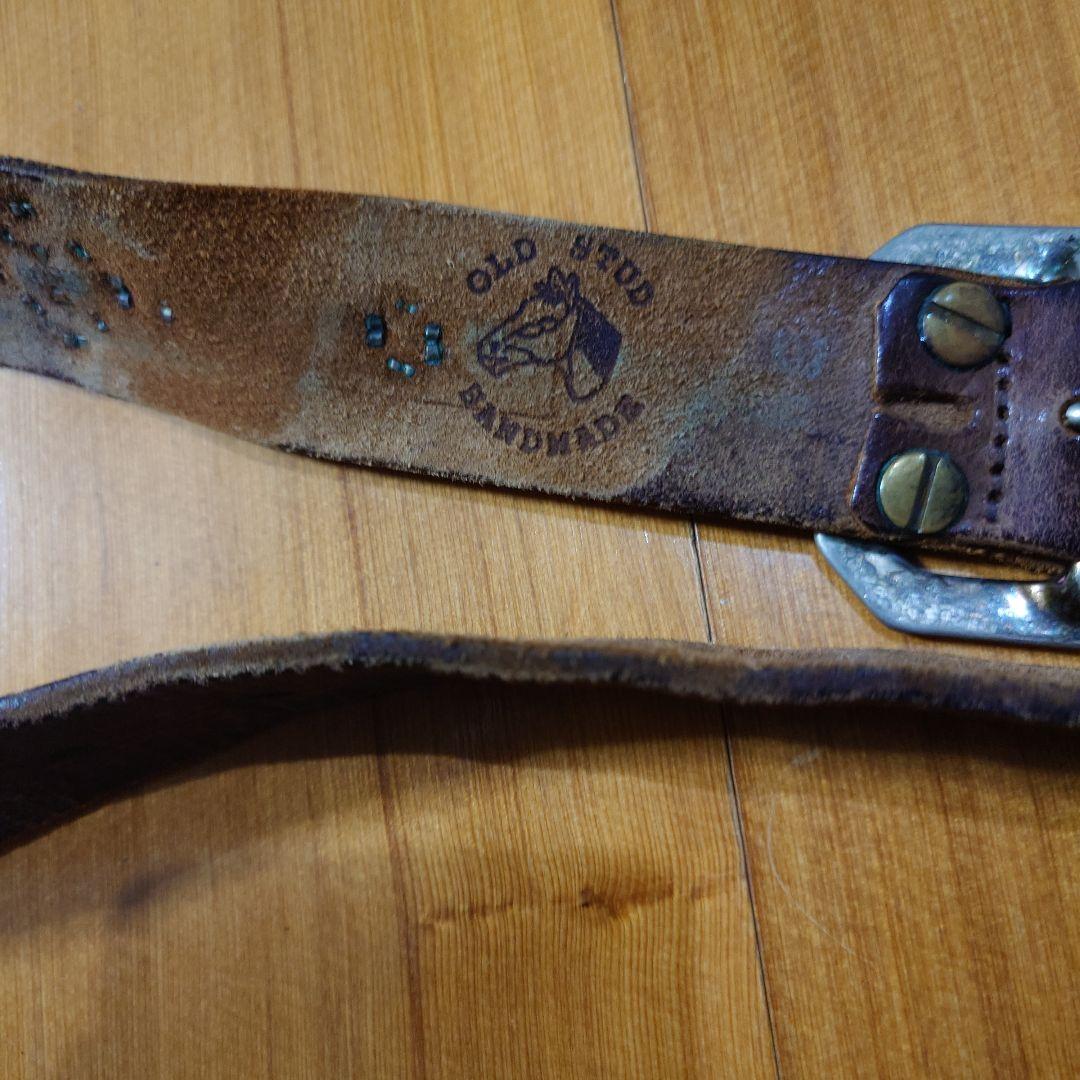 オールドスタッズ　オールドスタッツ　ブラウン 花デザイン ベルト　htc