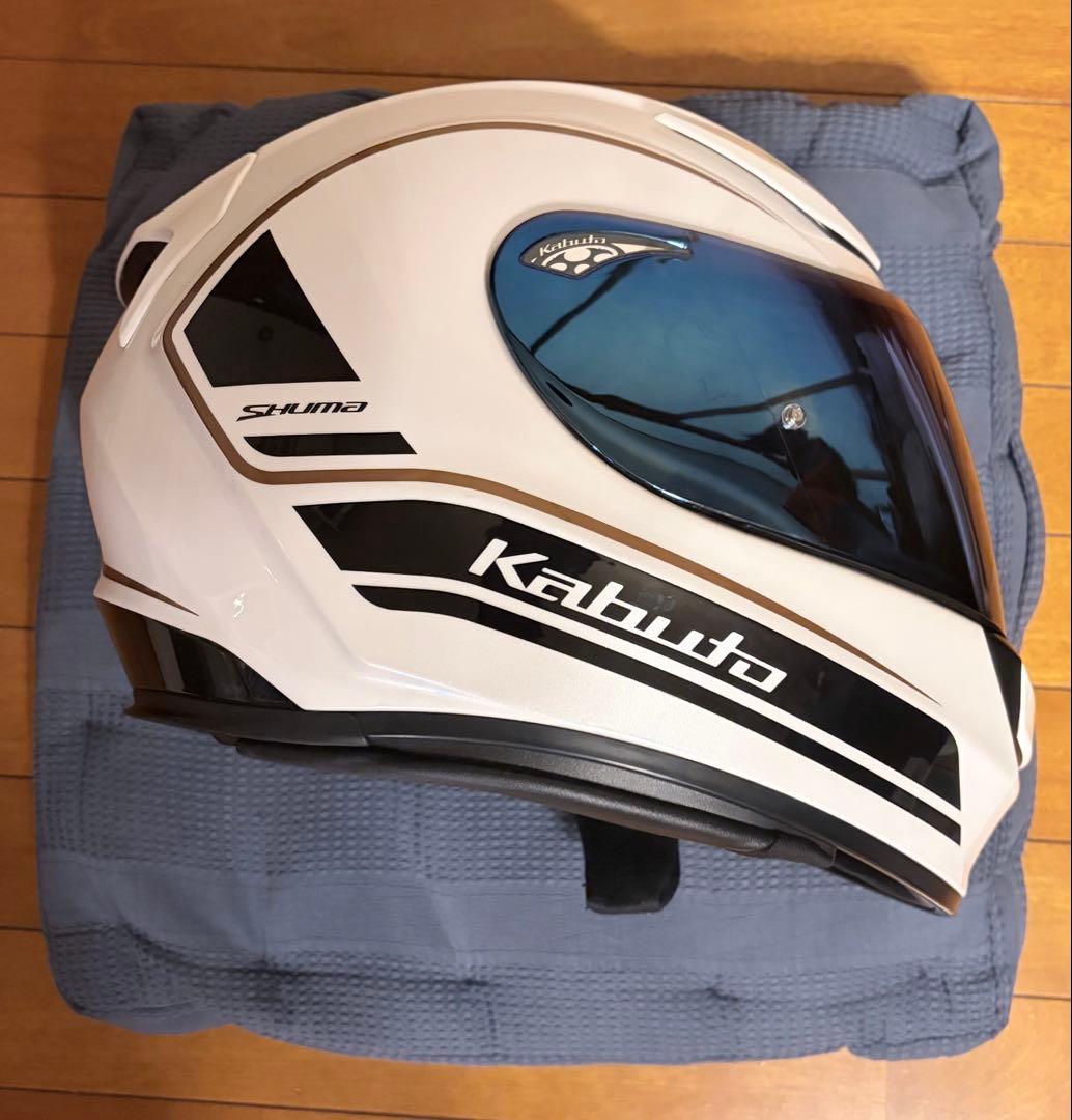 Kabuto Shuma NOVA パールホワイトブラック ブルーミラーシールド