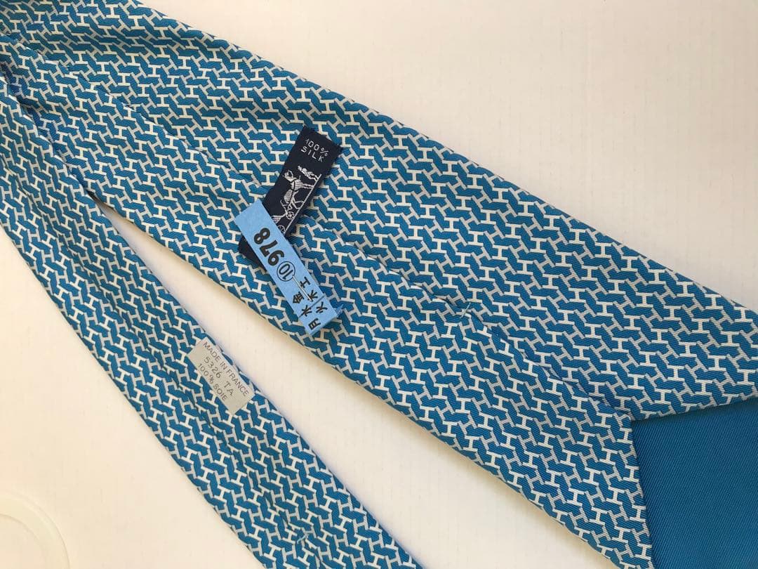 エルメス　ネクタイ ライトブルー