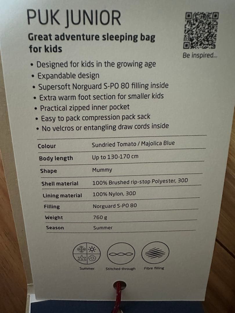 nordisk 青色 寝袋　Puk Junior