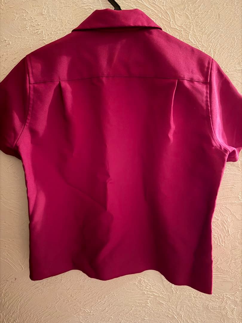 コムデギャルソンrobe de chambre えんじ色　丸襟シャツ Sサイズ