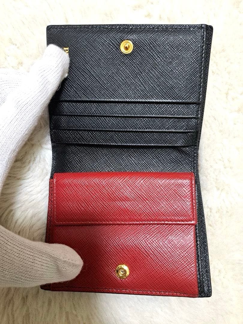 ✨極美品　希少　レア✨プラダ　二つ折り　ロボット　サフィアーノ　バイカラー