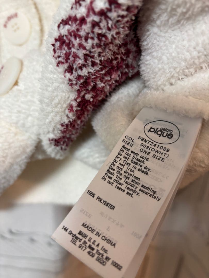 gelato pique チェリーJQDカーディガン ホワイト