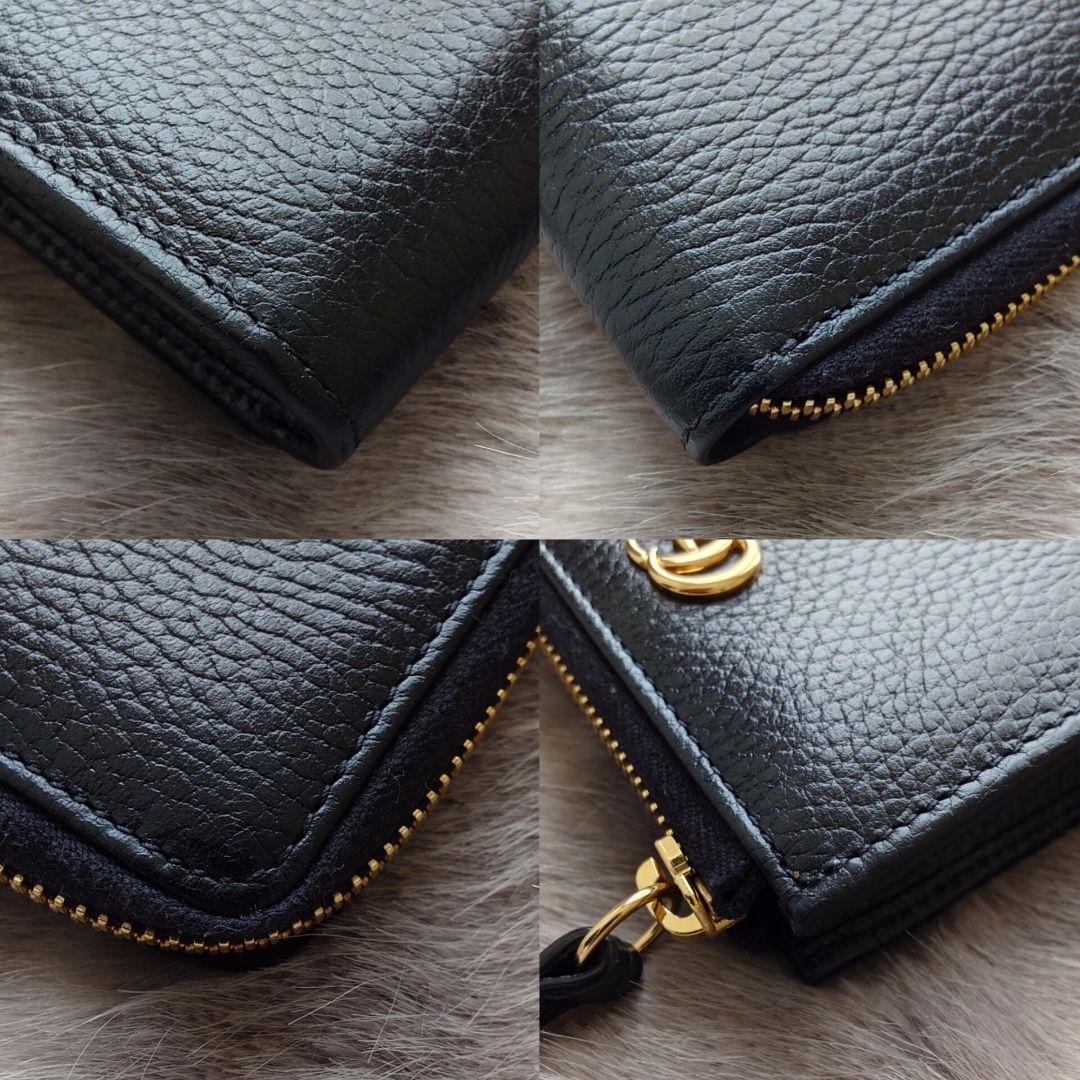 【極美品 GUCCI】ジップアラウンドウォレット L字ファスナー GGマーモント