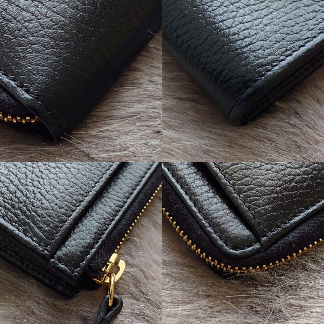 【極美品 GUCCI】ジップアラウンドウォレット L字ファスナー GGマーモント