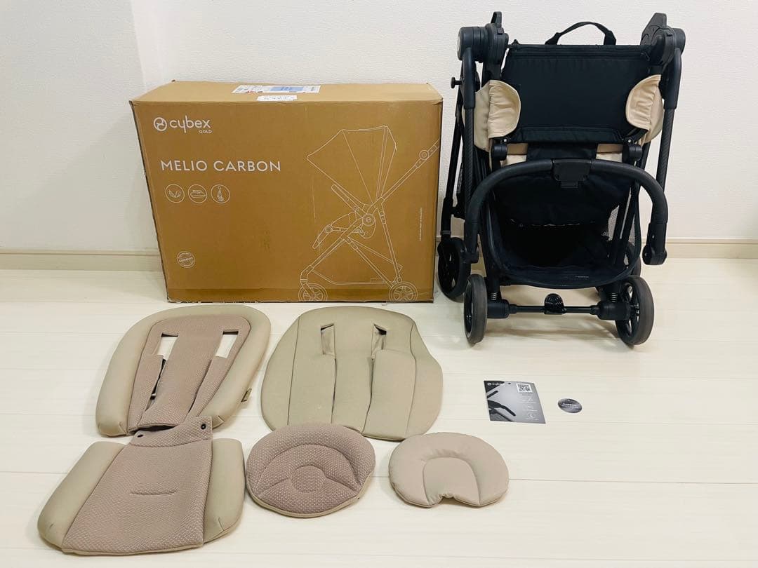 サイベックス メリオカーボン シーシェルベージュ　2022年　レインカバー付き⭐︎