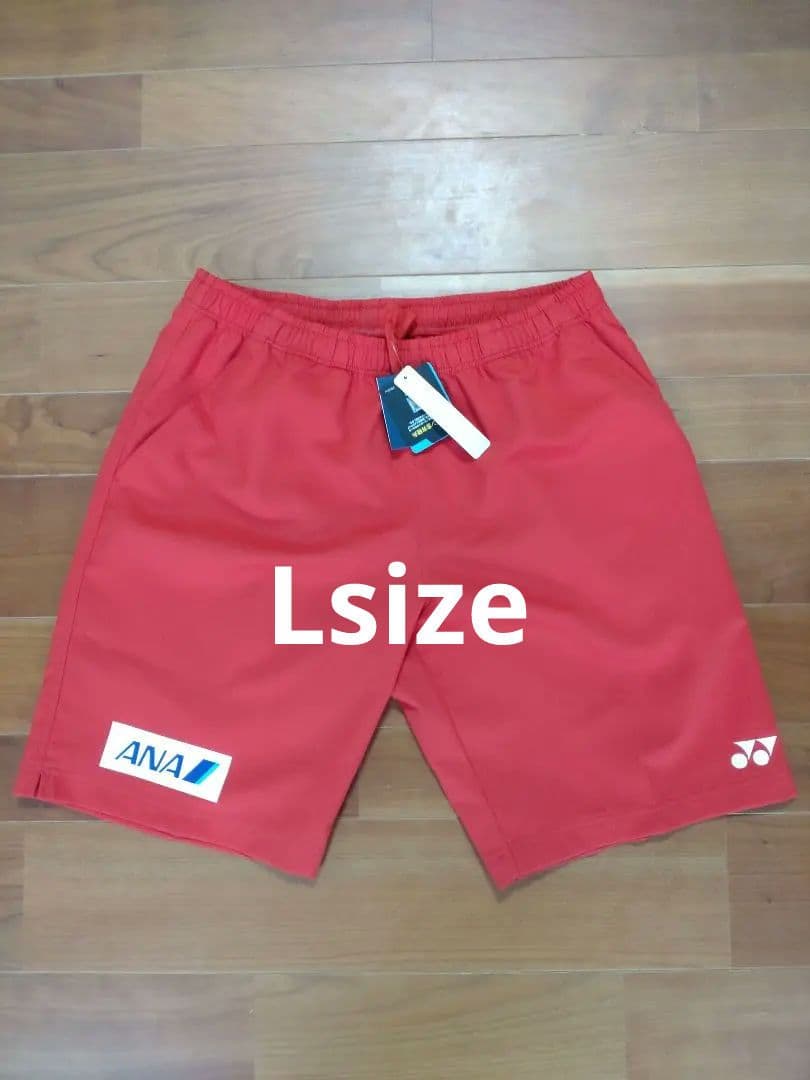 【新品】YONEX日本代表ハーフパンツ　Lsize　ANAロゴ入りレッド