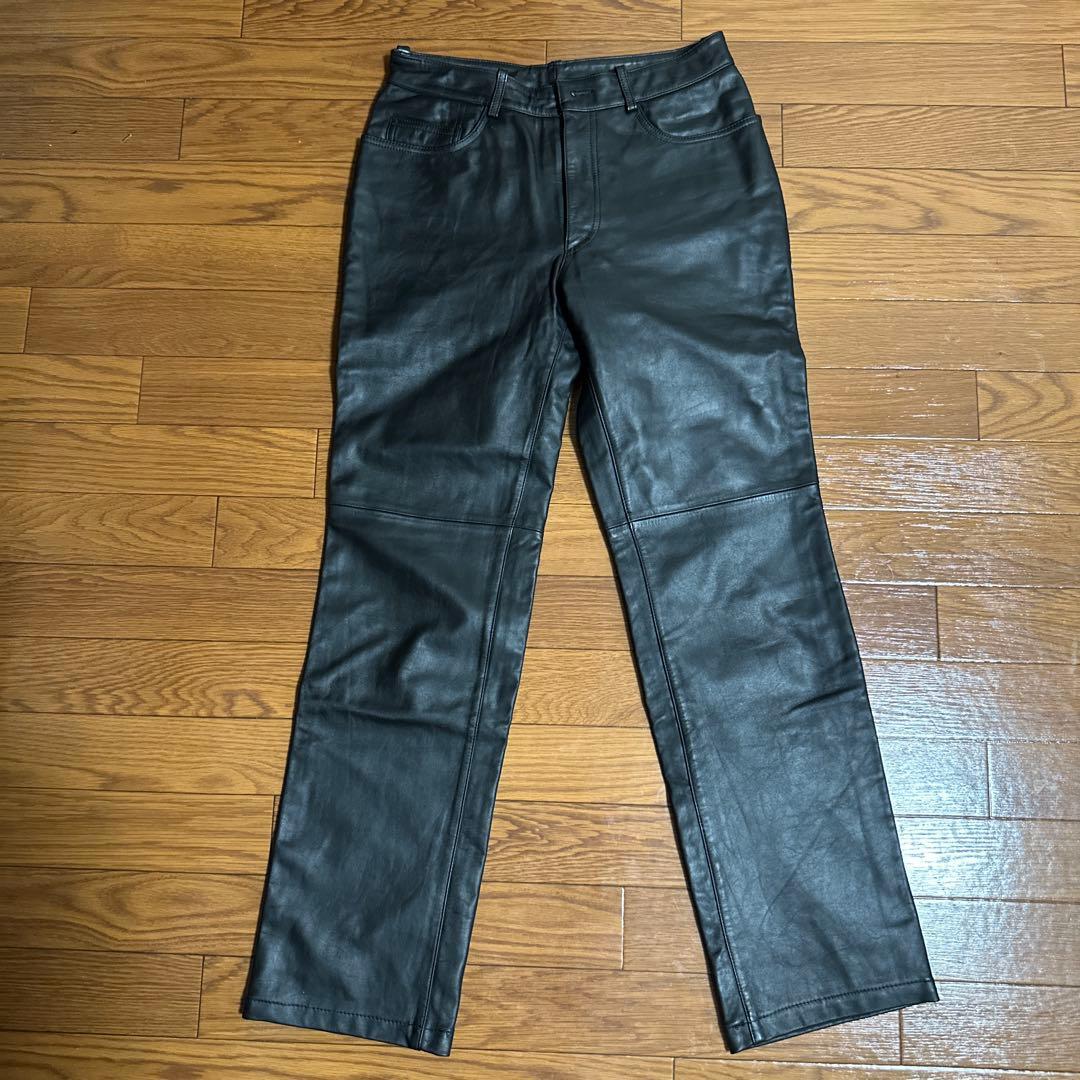 チップ様 ポールスミス レザーパンツ 本革 牛革 ブラック 30