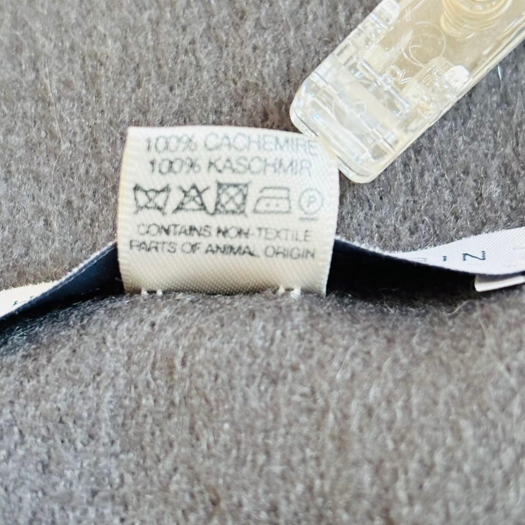 1841【美品】ジョンストンズ　大判ストール　カシミヤ100％　無地　グレー