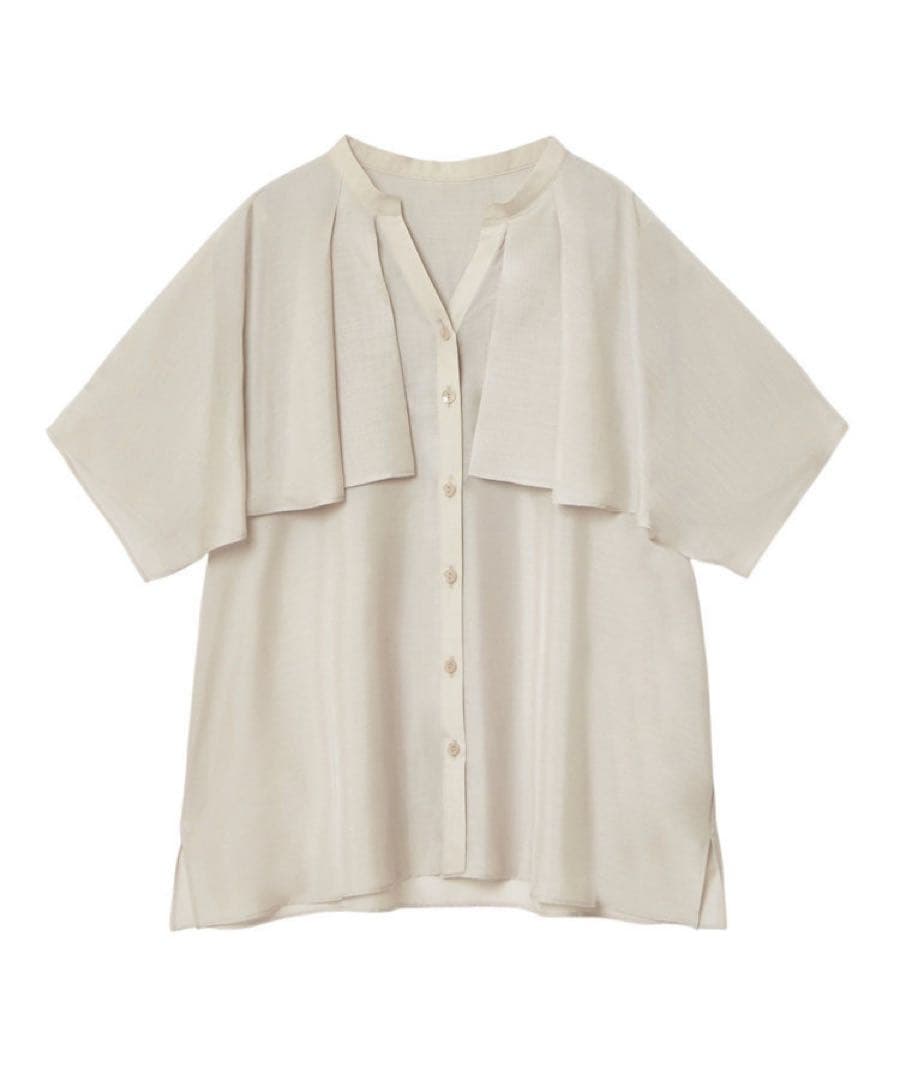 アナイ スパンローンケープラッフルブラウス