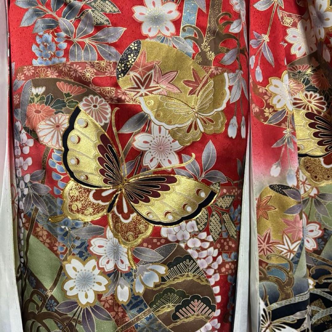 美品　未使用近い　袷　正絹　振袖　フルセット　7点