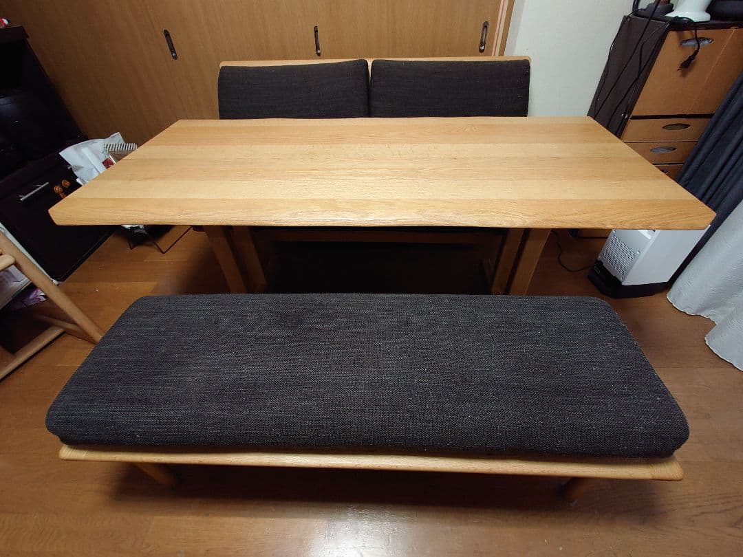 幅150cmダイニングテーブルセット (オークエスト2Pソファ/ベンチ) 17万