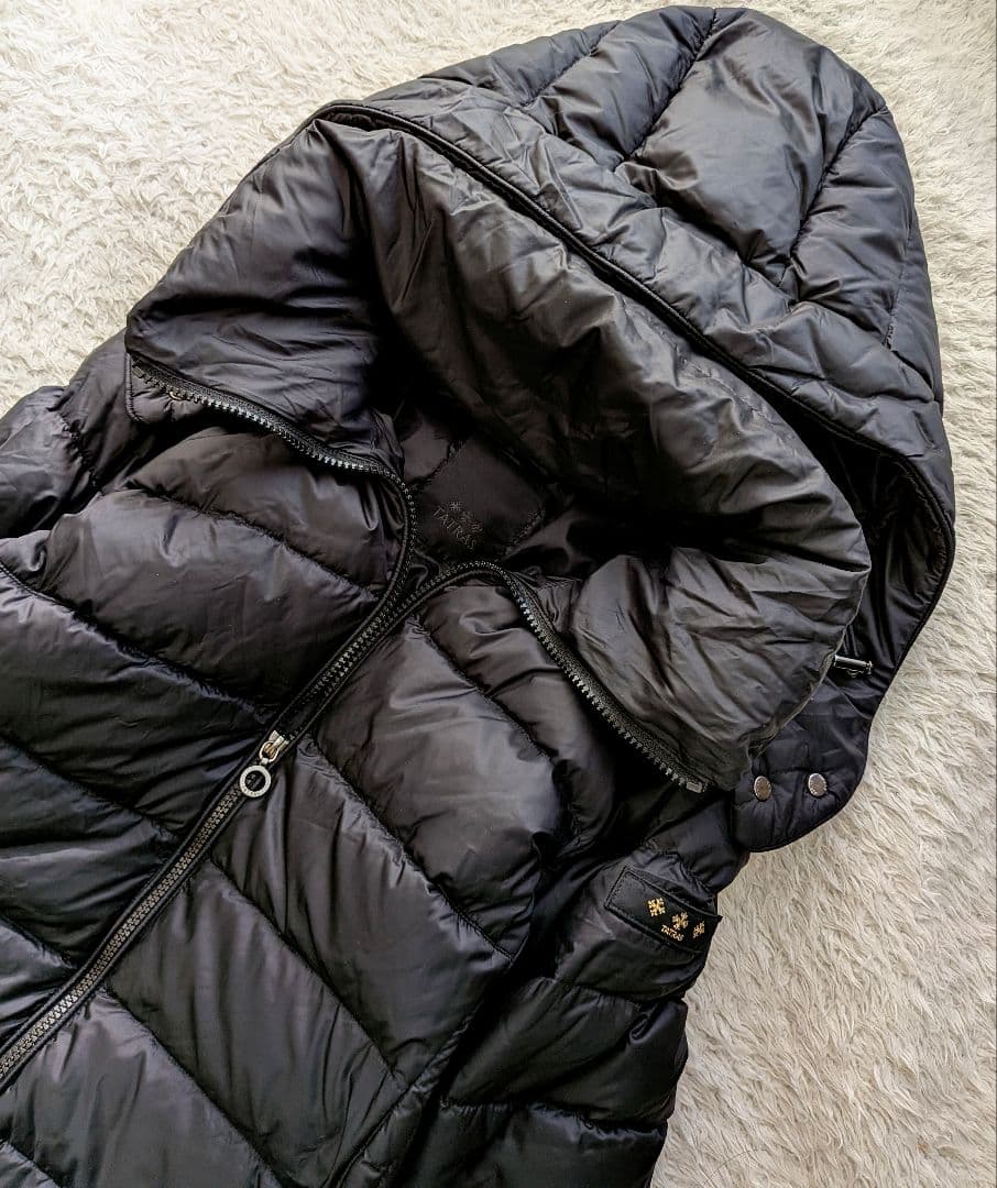 綺麗❀近年モデル　タトラス フード付き　ロング丈ダウンコート ブラック　02