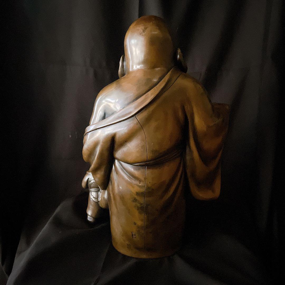 七福神 布袋様　春宗作 銅唐子布袋立像 銅布袋尊像　置物　ブロンズ14kg