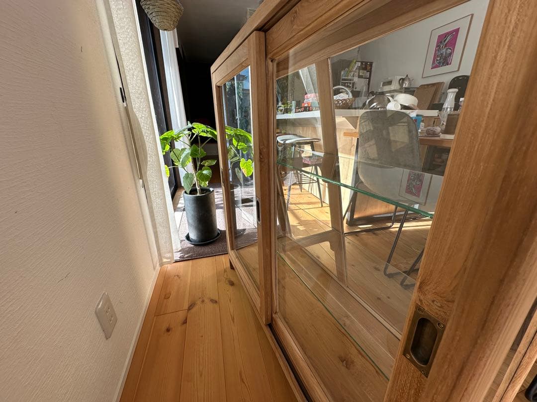 美品⭐︎チーク総無垢ショーケース台形⭐︎アンティーク