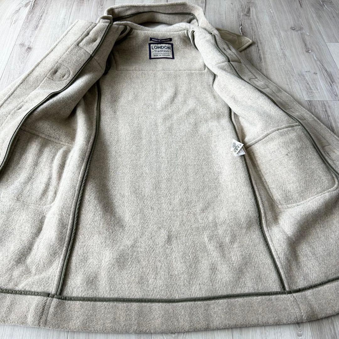 ロンドントラディション ビームス ヘリンボーンダッフルコート 36 グレージュ