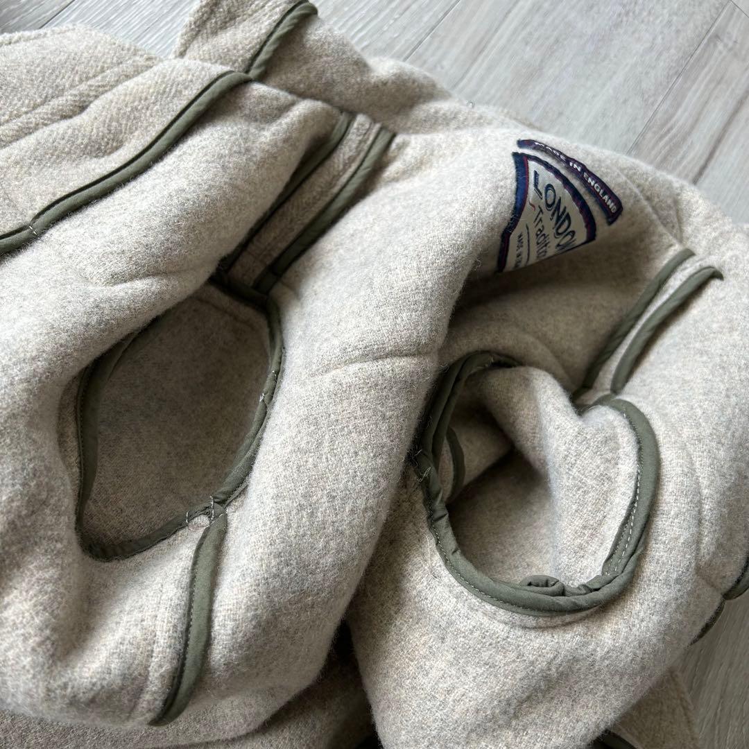 ロンドントラディション ビームス ヘリンボーンダッフルコート 36 グレージュ