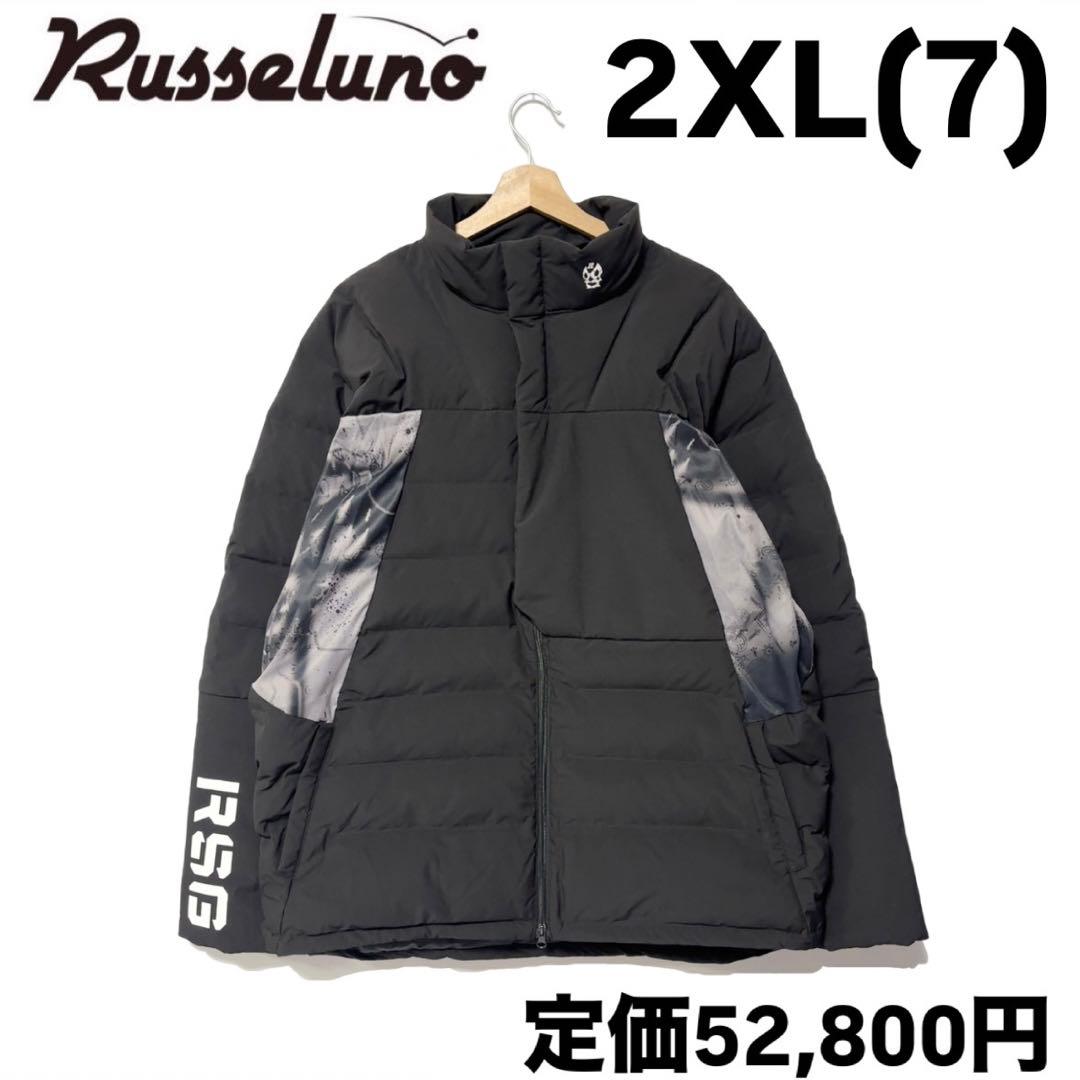 新品 ラッセルノ ゴルフ パデッド ジャケット ペイズリー ブラック 2XL 7