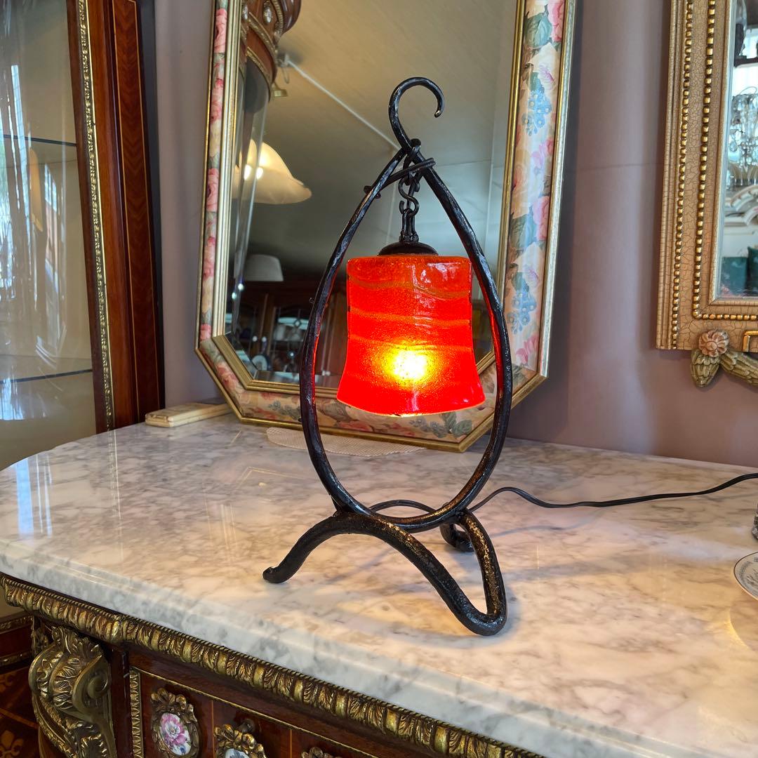 値下げ‼︎ 沖縄・琉球泡ガラス、吊り下げ型赤ランプ