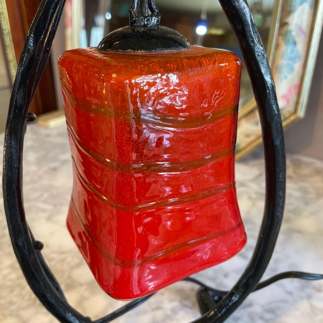 値下げ‼︎ 沖縄・琉球泡ガラス、吊り下げ型赤ランプ