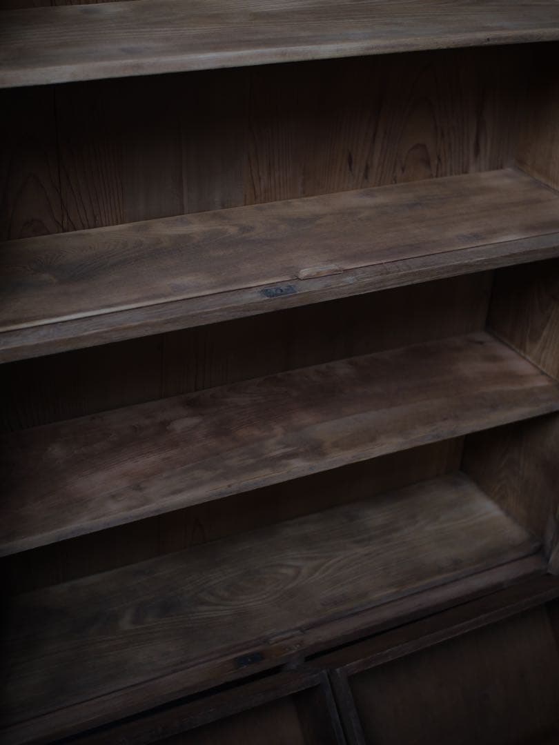 食器棚　収納　本箱　本棚　ガラス戸　棚　古家具　古道具　アンティーク　昭和レトロ