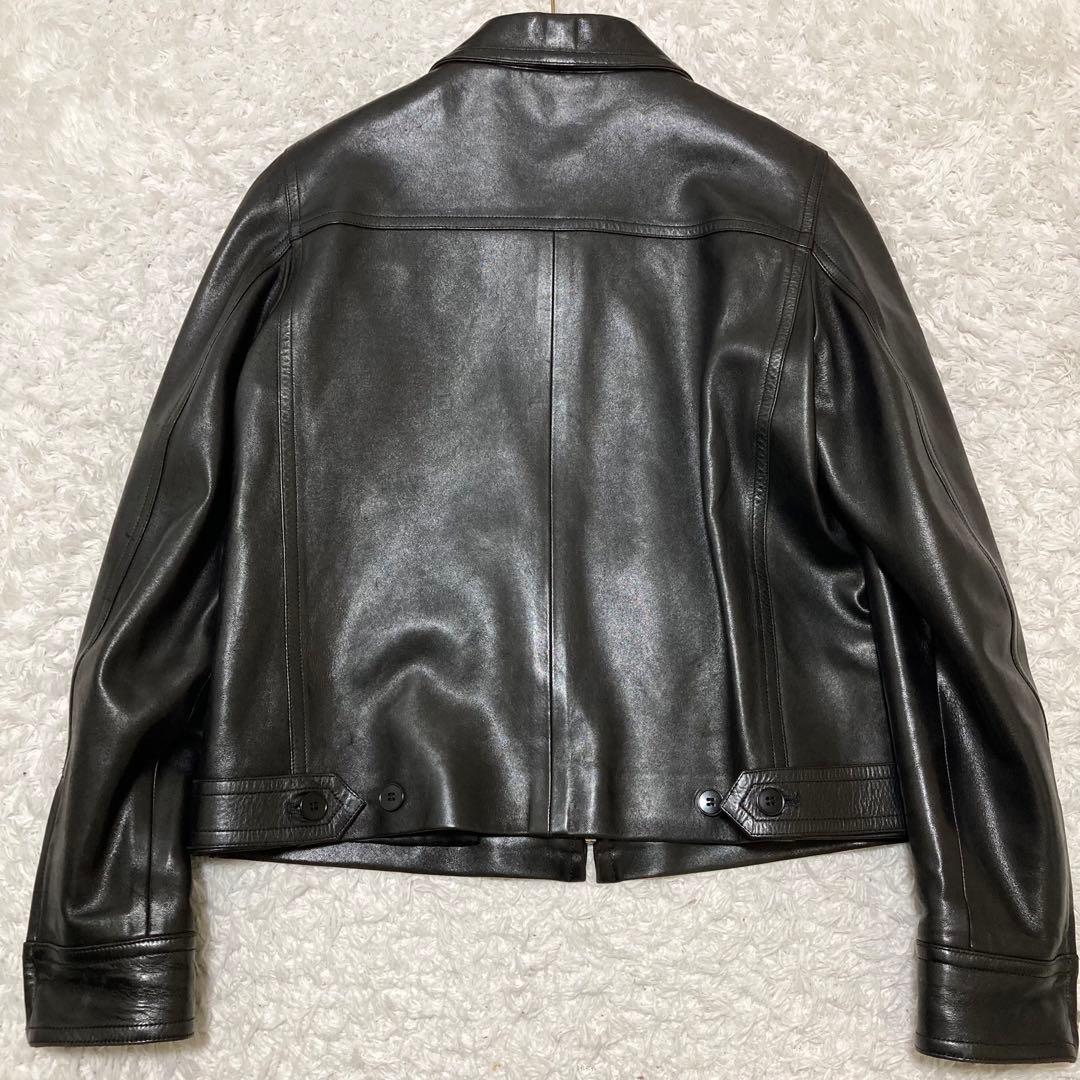 アニエスベー スペシャル ラムレザージャケット ブラック シングル 38