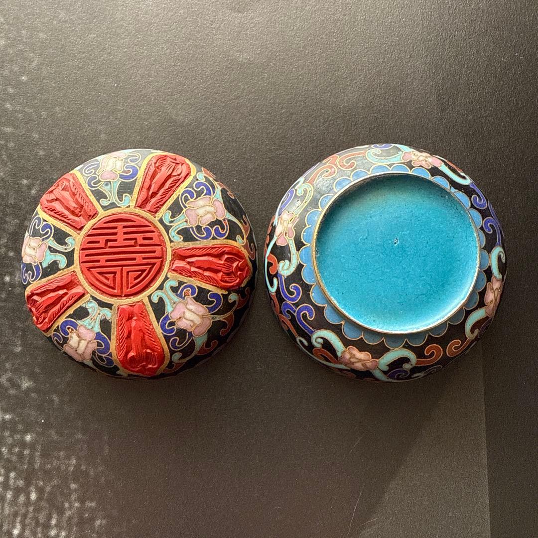 七宝焼き 中国漆器 小物入れ 伝統工芸 工芸品