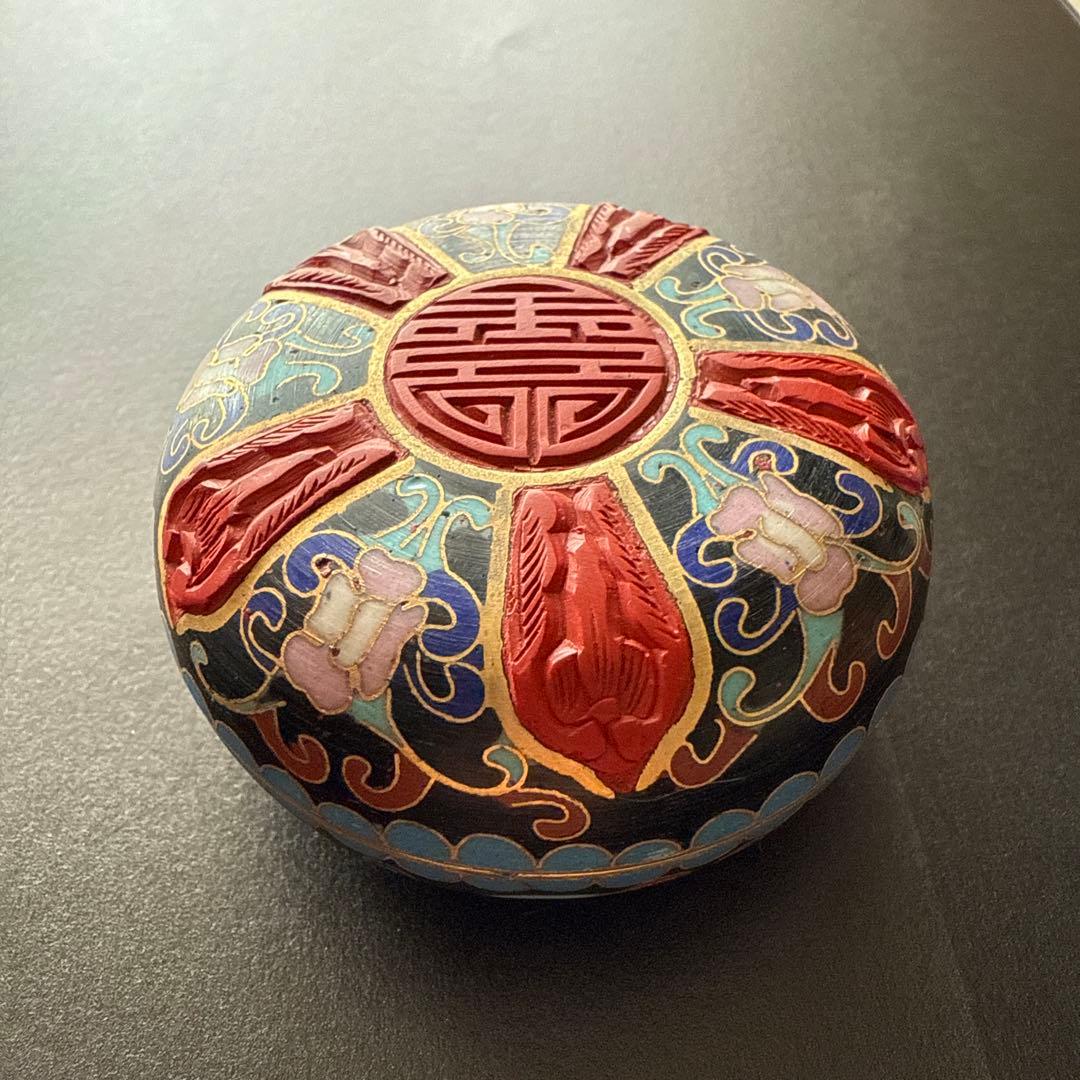 七宝焼き 中国漆器 小物入れ 伝統工芸 工芸品