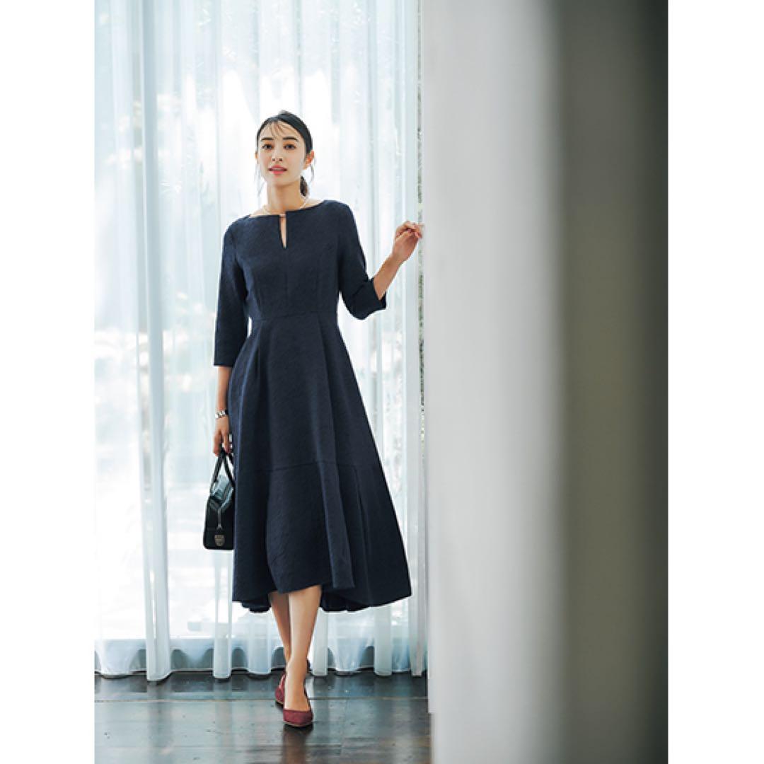 新品　L'AUBE BLANC Keyneck Jacquard Dress