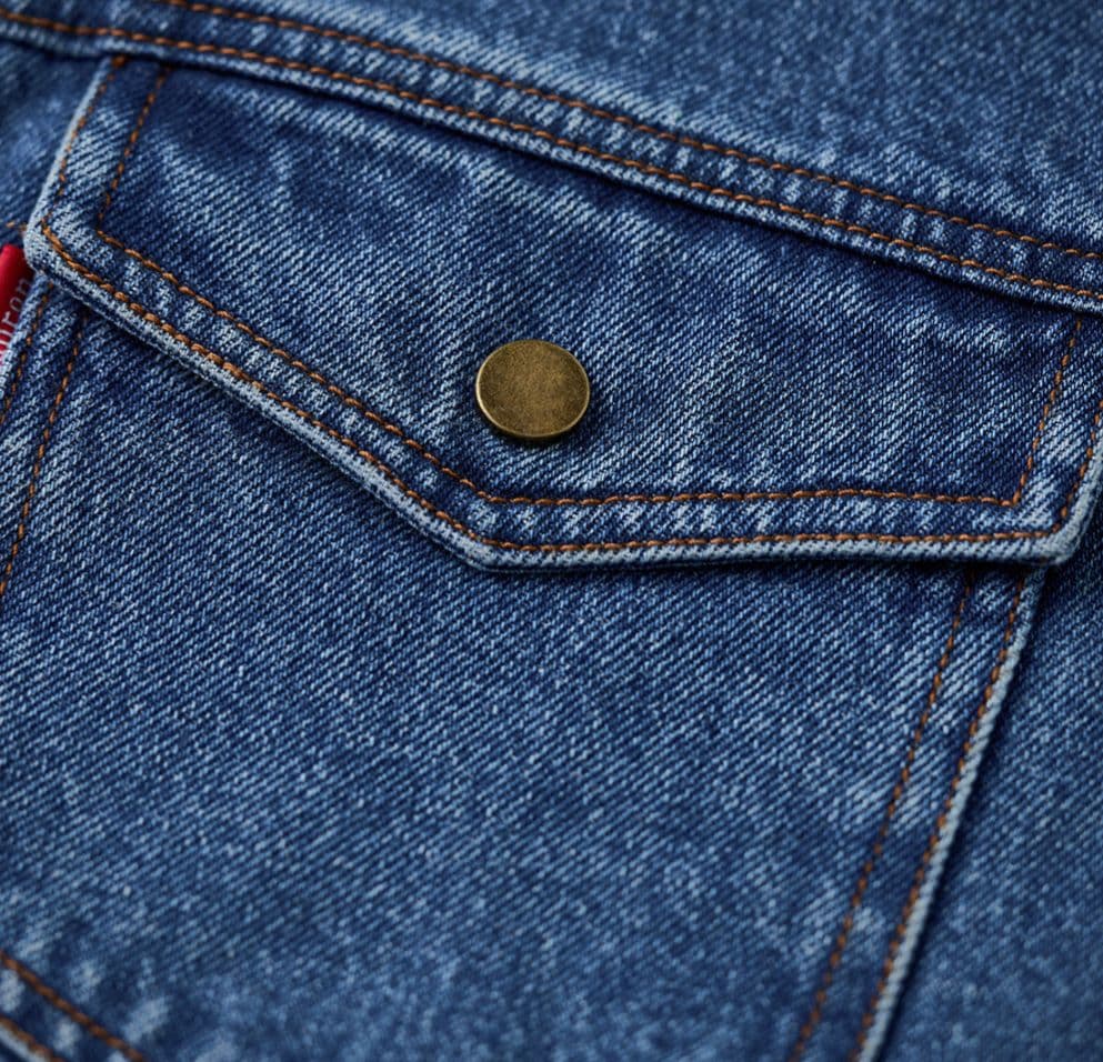 【karku】襟キャンバス切替　裏フリース　デニムワークジャケット