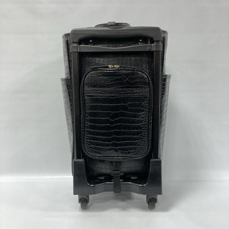 スワニー/クロコ型押し/4輪キャリーバッグ/ゴムタイヤ/トップオープン