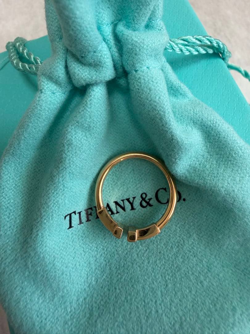 Tiffany T ワイヤーリング　ローズゴールド　K18 9号